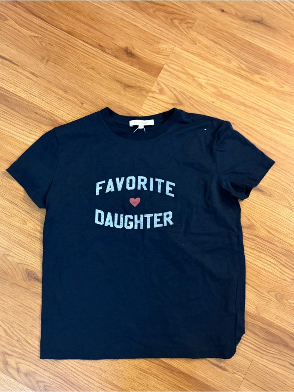 Favorite Daughter Black Tee with Red Heart